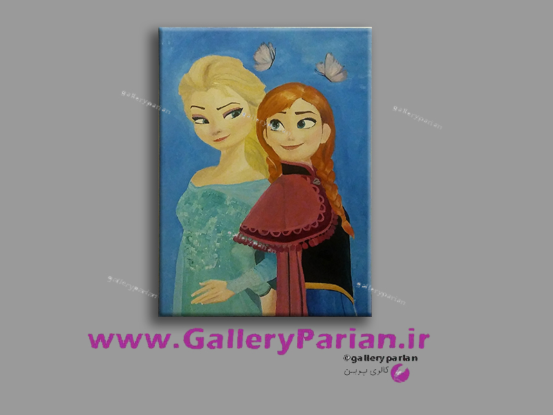 نقاشی کودکانه دختر السا و آنا