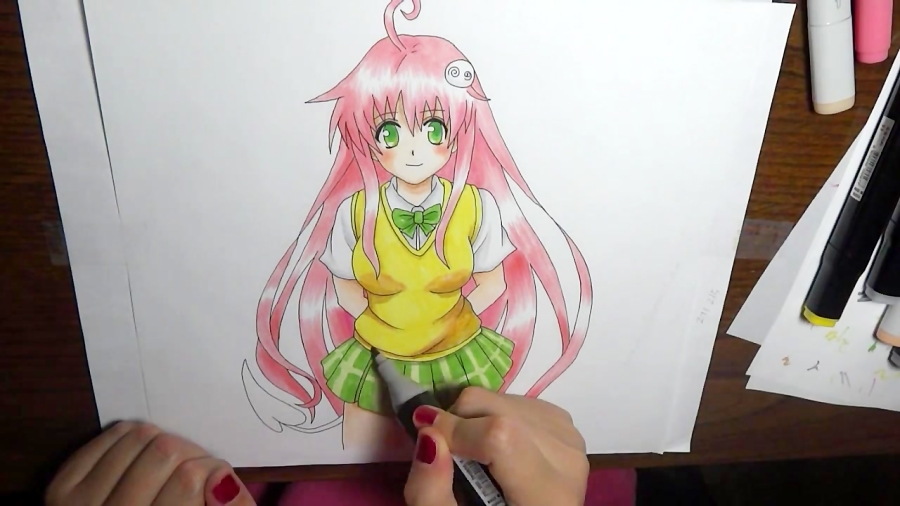 کشیدن نقاشی دختر انیمه ای
