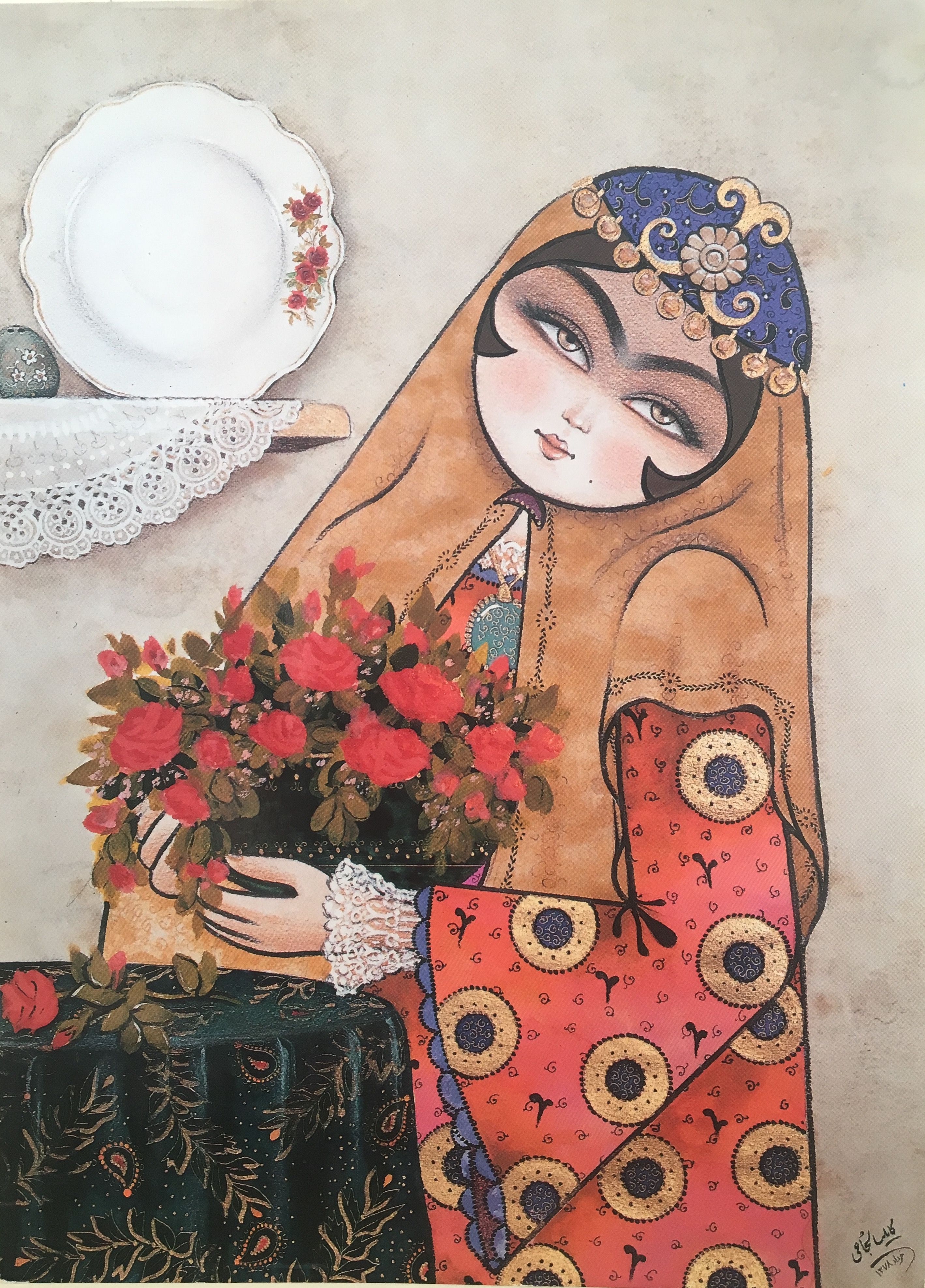 نقاشی سنتی ایرانی کاملیا شجاعی