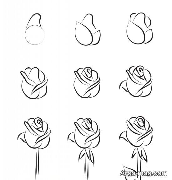 طراحی گل رز آسان