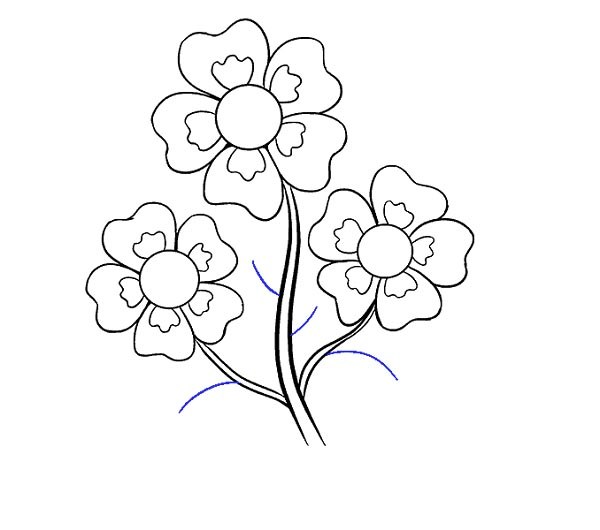 نقاشی انواع گل های ساده