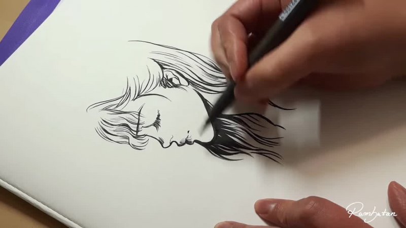 نقاشی با خودکار رنگی ساده