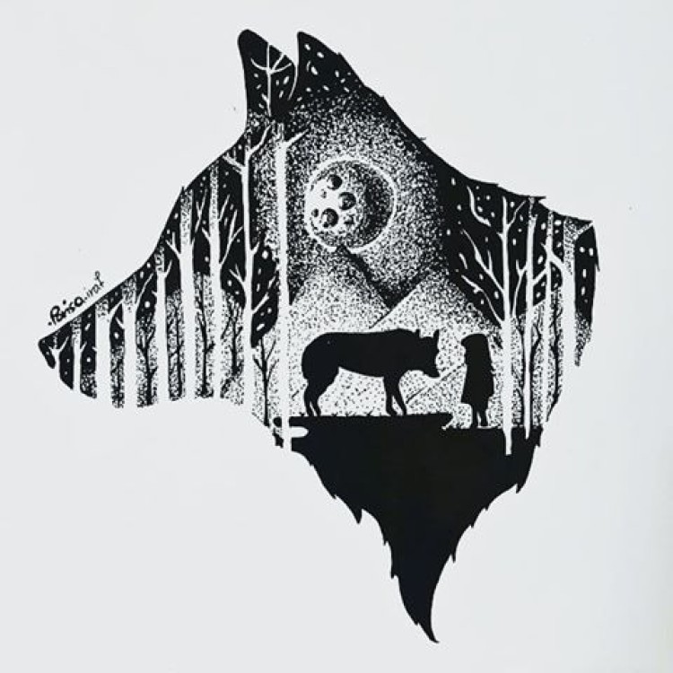 نقاشی سیاه سفید با راپید