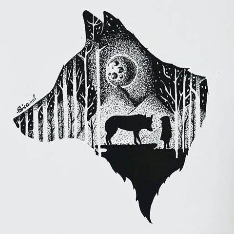 نقاشی سیاه و سفید با راپید