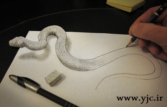 نقاشی سه بعدی آسان با مداد سیاه