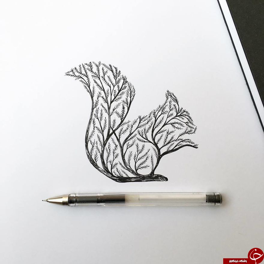 طرح ساده نقاشی با خودکار