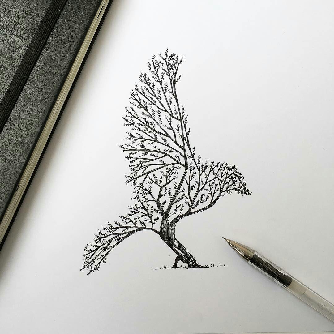 طرح ساده نقاشی با خودکار