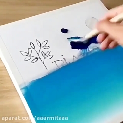 طرح نقاشی ساده با گواش روی کاغذ