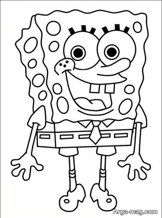 نقاشی ساده باب اسفنجی برای کودکان