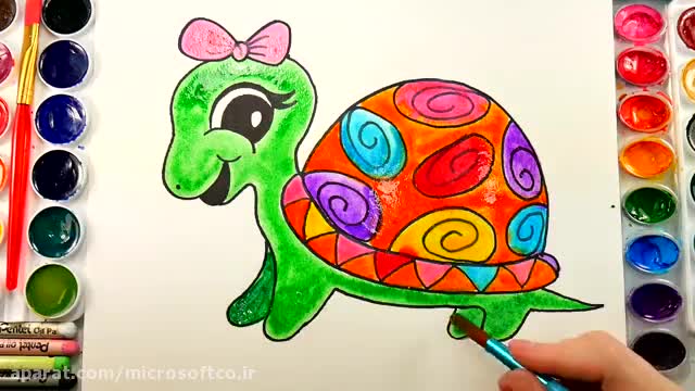 مدل نقاشی کودکانه با گواش
