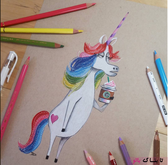 آموزش نقاشی با مداد رنگی فانتزی