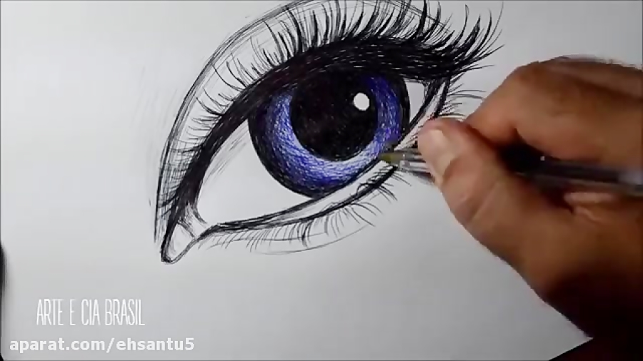 طراحی چشم با خودکار بیک