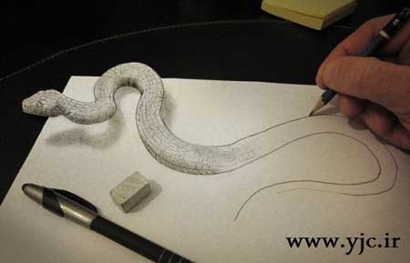 عکس نقاشی سه بعدی با مداد سیاه