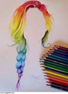 طراحی با مداد رنگی دخترانه
