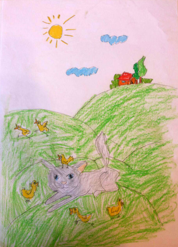 نقاشی طبیعت با مداد رنگی برای کودکان