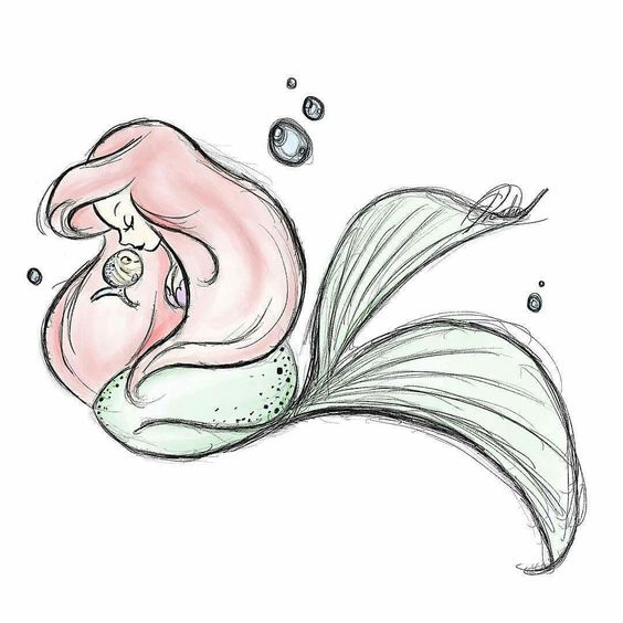 نقاشی پری دریایی بسیار زیبا