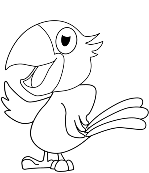 نقاشی کارتونی پرنده درحال پرواز