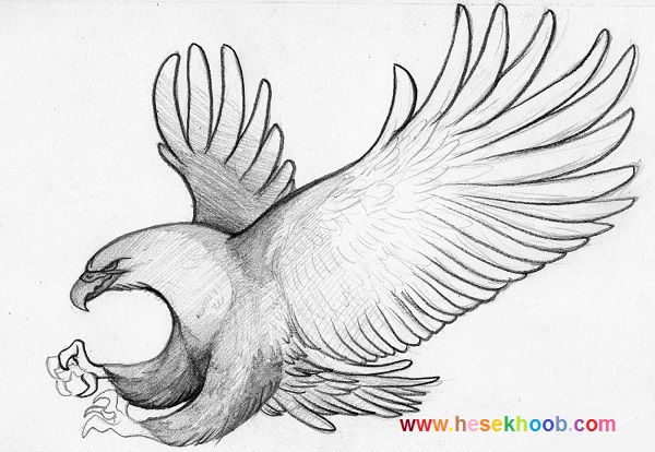 نقاشی پرنده خیالی سیمرغ