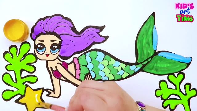 نقاشی کودکان پری دریایی
