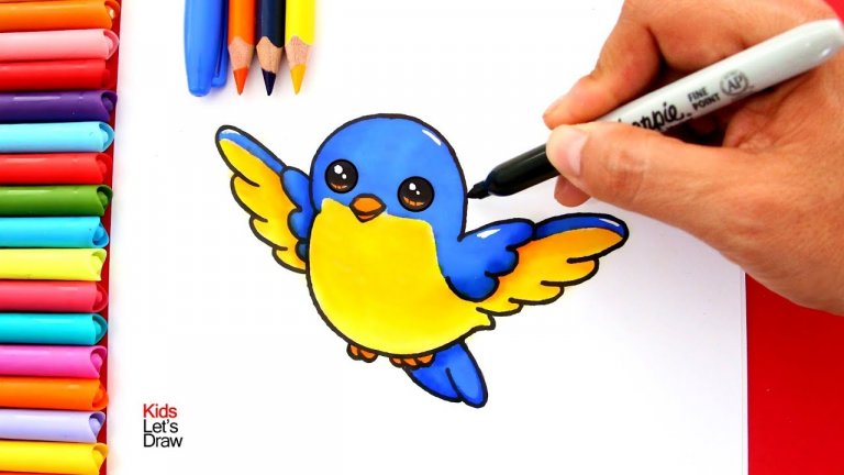 نقاشی یک پرنده در حال پرواز
