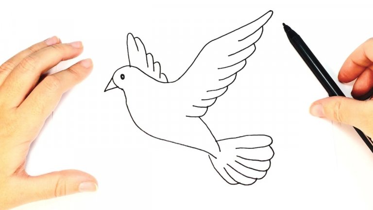 نقاشی کودکانه پرنده در حال پرواز