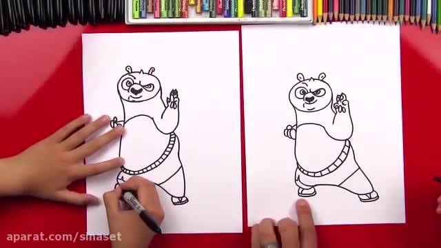 نقاشی کودکانه پاندای کونگ فوکار