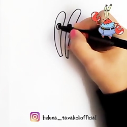 نقاشی آقای خرچنگ در باب اسفنجی