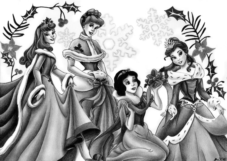 نقاشی دخترانه پرنسس های دیزنی