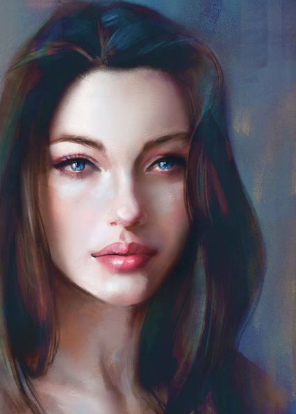 نقاشی چهره زن با رنگ روغن