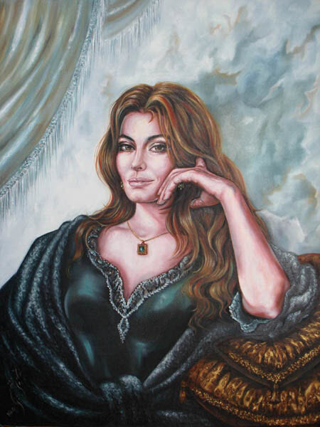 نقاشی چهره زن با رنگ روغن