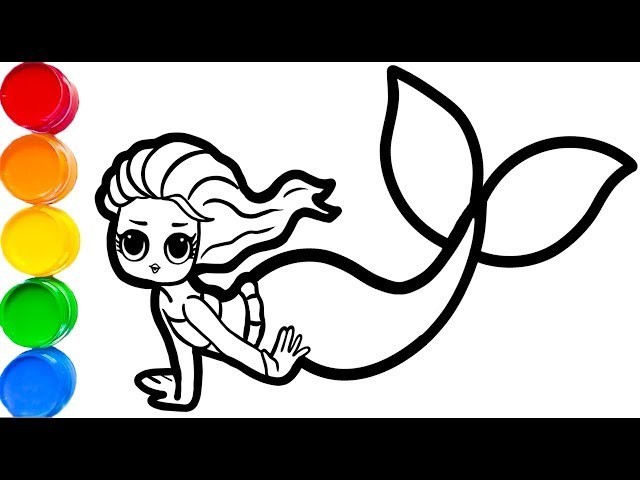 نقاشی پری دریایی برای کودکان