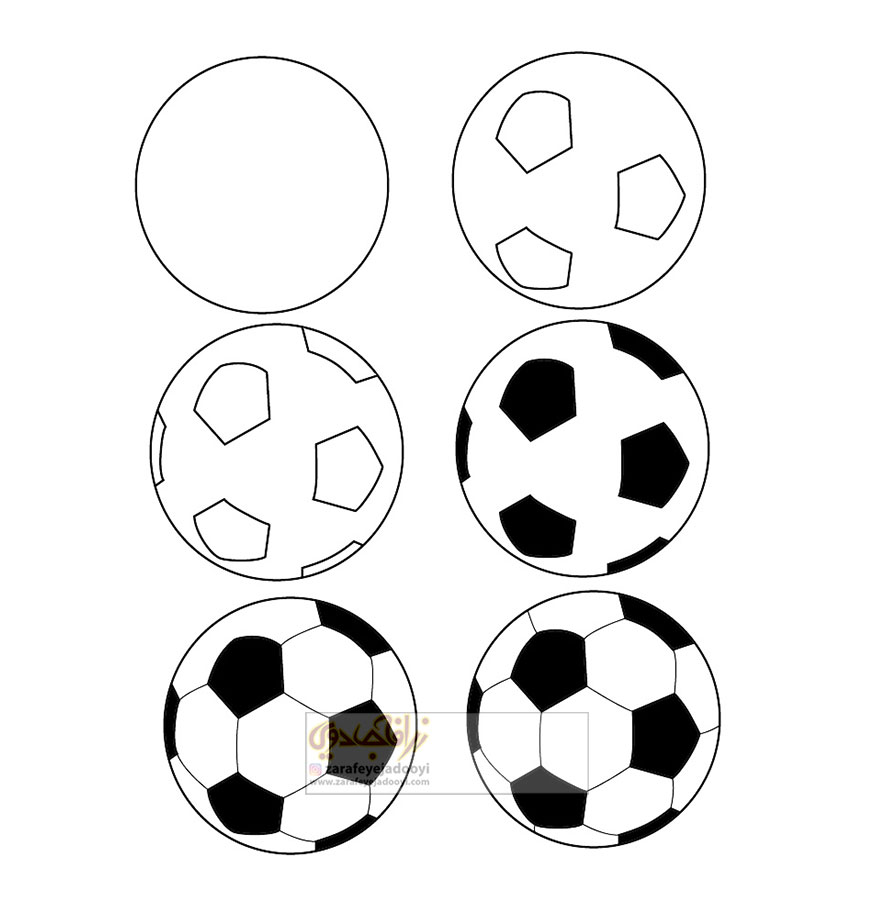 نقاشی توپ فوتبال کودکانه