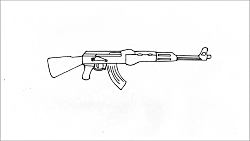 نقاشی تفنگ کلاش
