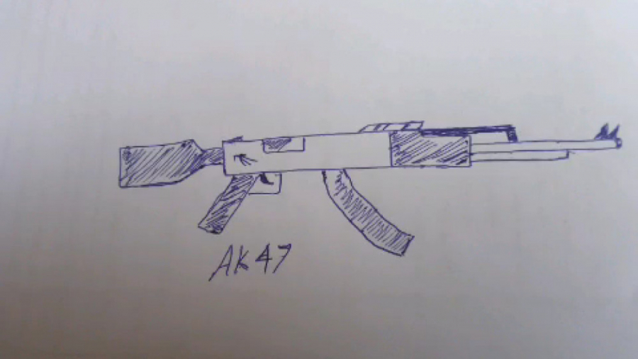 نقاشی تفنگ جنگی ساده