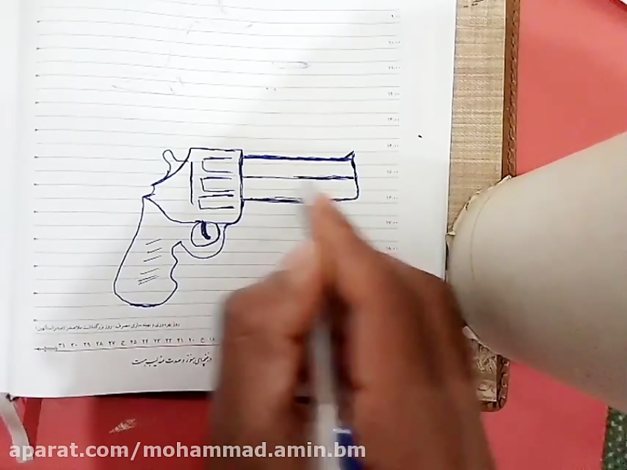 نقاشی تفنگ کلت ساده