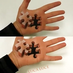 نقاشی سه بعدی ترسناک روی دست