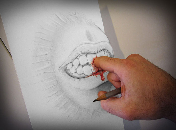 نقاشی ترسناک با مداد سیاه