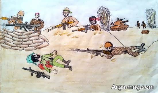 نقاشی تفنگ جنگی ایران