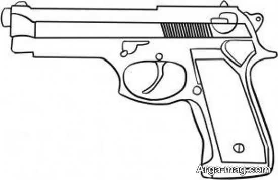 نقاشی تفنگ جنگی ساده
