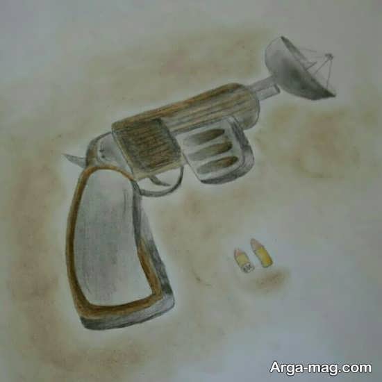 نقاشی تفنگ جنگی