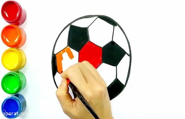 نقاشی توپ فوتبال کودکانه