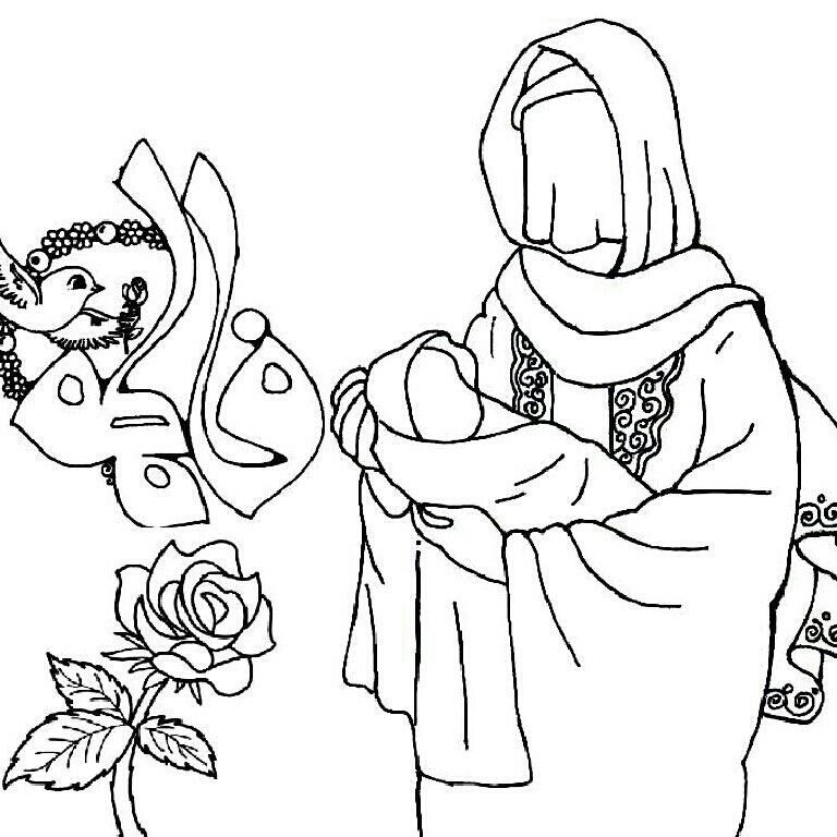 نقاشی کودکانه تولد حضرت زهرا
