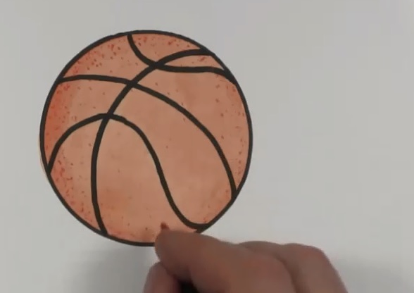 کشیدن نقاشی توپ بسکتبال