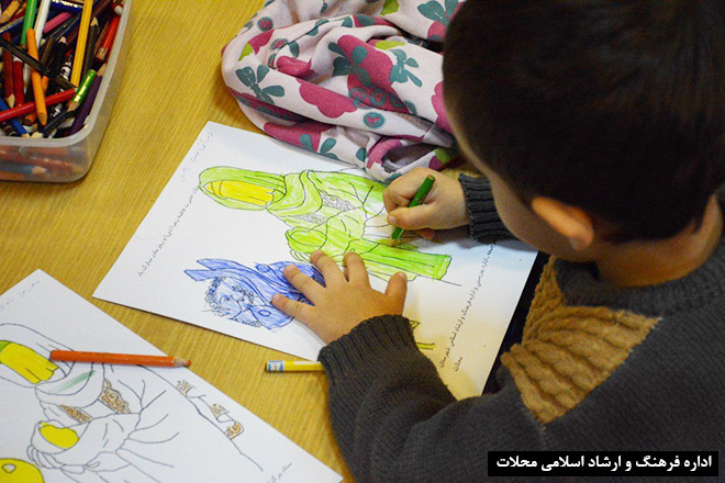 نقاشی کودکانه در مورد ولادت امام علی