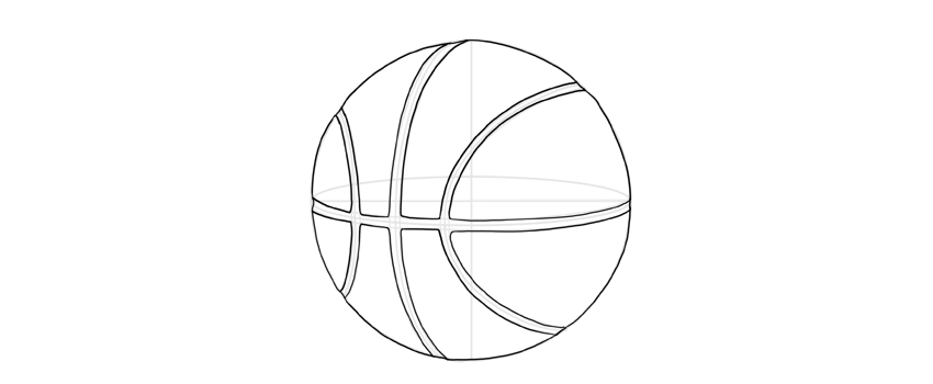 کشیدن نقاشی توپ بسکتبال
