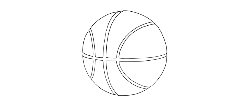 کشیدن نقاشی توپ بسکتبال