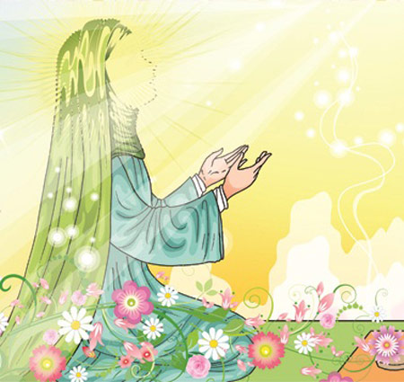نقاشی کودکانه در مورد ولادت حضرت زهرا