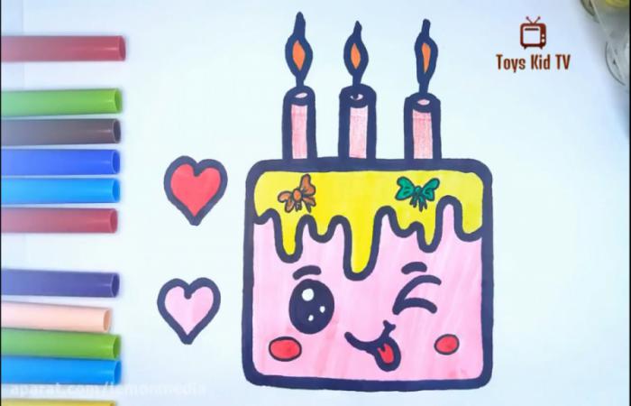 نقاشی کیک تولد برای کودکان