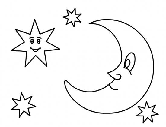 نقاشی کودکانه ستاره و ماه