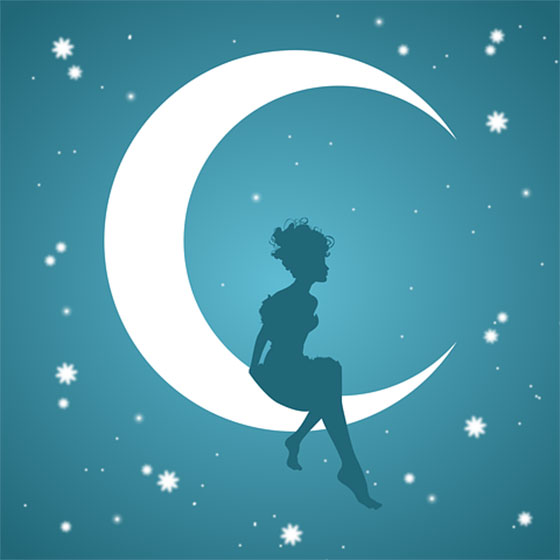 نقاشی ماه و ستاره فانتزی